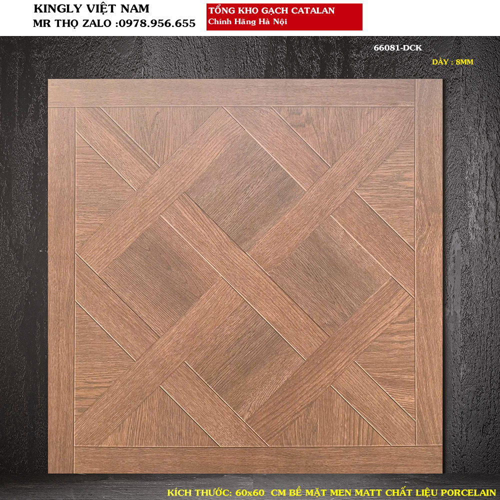 Gạch lát nền giả gỗ Catalan 60x60 66081 Loại 1